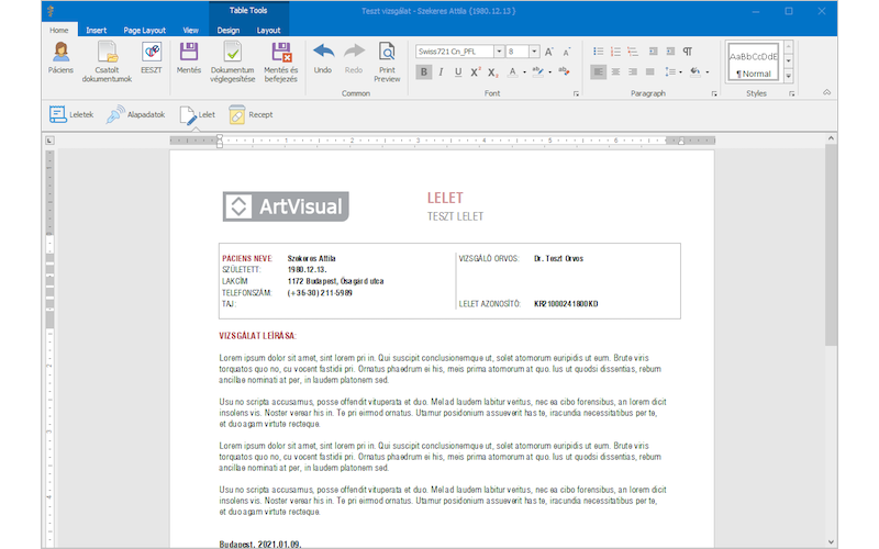 Vizsgálat lelet írás